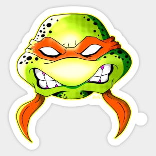 Angry Orange Ninja Turtle Mikie Sticker